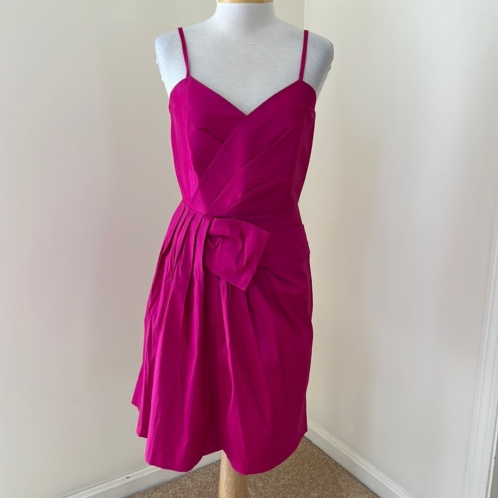 New! Calvin Klein SZ 6 fuchsia pleated cocktail dress.